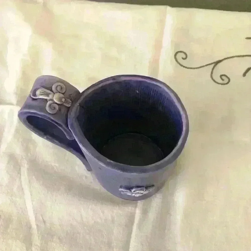 VTG handmade ceramics course project blue purple mug